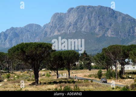 Helderberg Mountain from Sir Lowrys Pass Village near Cape Town South Africa Stock Photo