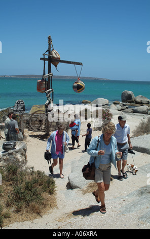 Guests customers at beach restaurant and bar Langebaan west coast South Africa RSA western cape Stock Photo