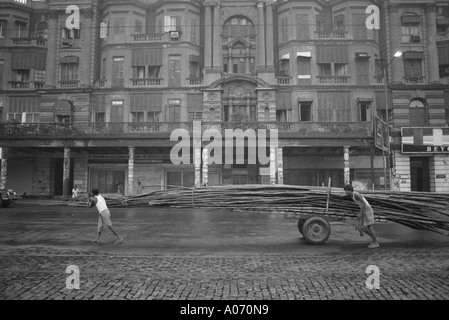 Bamboo hand cart in Calcutta Kolkata West Bengal India Stock Photo