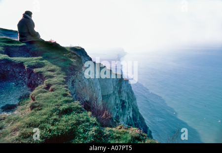 Cap Gris Nez, France, French Landscape, Over Cliffs, and English Channel in North Stock Photo