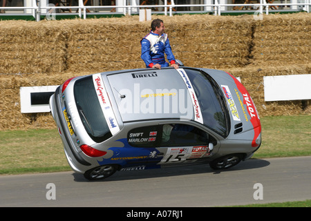 Peugeot 206 driver Russ Swift at Goodwood Festival of Speed, Sussex, UK. Stock Photo