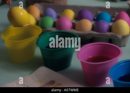 Coloring eggs multi colors for Easter Eggs Stock Photo