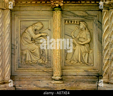 Panel from Fontana Maggiore Perugia Italy Stock Photo