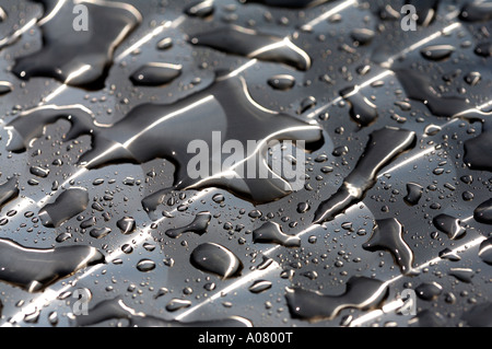 Raindrops On A Coffee Table Stock Photo