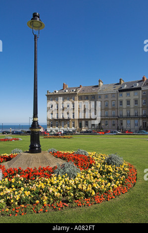 whitby royal crescent flower display hotels north yorkshire england uk gb eu europe Stock Photo