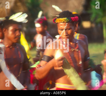 Yam festival dancers Kiriwina Trobriand Islands Papua New Guinea Stock ...