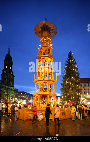 famous Strietzelmarkt in Dresden Germany Stock Photo