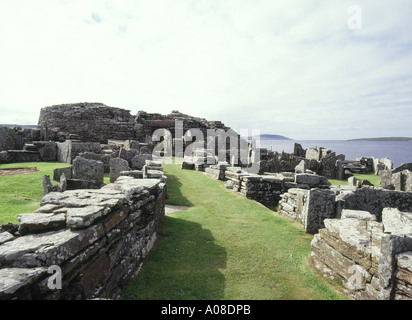 dh Gurness EVIE ORKNEY Iron age broch defensive fortifications house ruins settlement Stock Photo