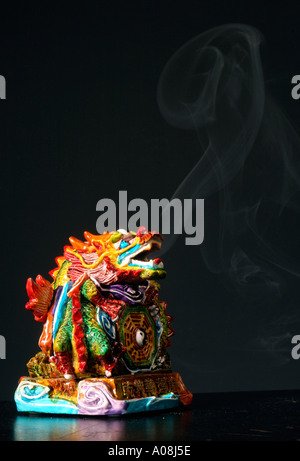 Chinese Painted Dragon Incense Burner Stock Photo