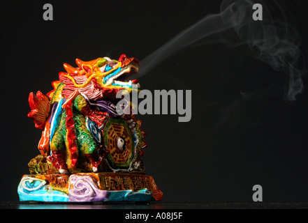 Chinese Painted Dragon Incense Burner Stock Photo