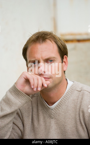 portrait of pensive young man Stock Photo