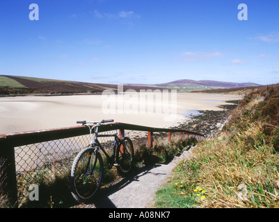 dh Beach ORPHIR WAULKMILL BAY ORKNEY SCOTLAND Bicycle parked cycle