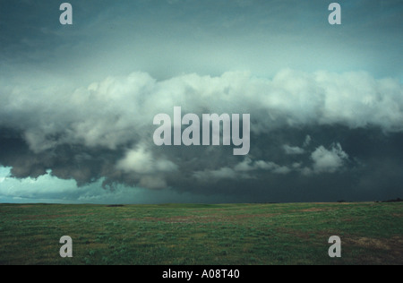 A beautiful supercell thunderstorm with a wallcloud beneath it in ...