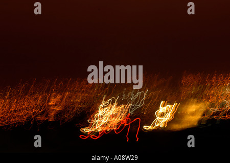 abstract street lights blurred Stock Photo