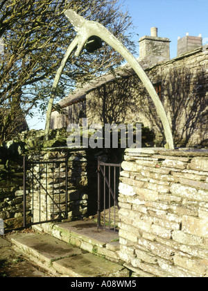 dh Kirbuster Farm Museum BIRSAY ORKNEY Orkney farmhouse whalebone gate Stock Photo