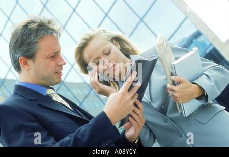 Young business executives talking Stock Photo