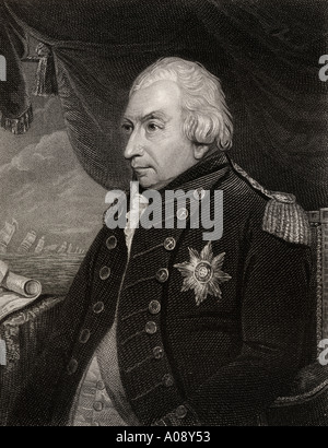 Admiral of the Fleet John Jervis, 1st Earl of St Vincent, 1735 - 1823.  Admiral in the British Royal Navy and a member of parliament. Stock Photo