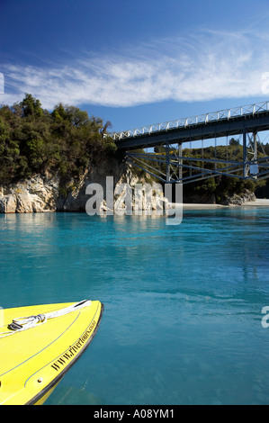 Jet Boat Rakaia River Canterbury South Island New Zealand Stock Photo