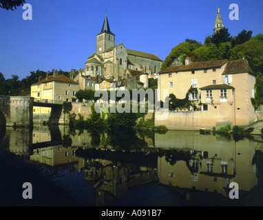The old town of Montmorillon in the Vienne Stock Photo
