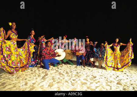 Sega Dancers on the beach Mauritius Stock Photo