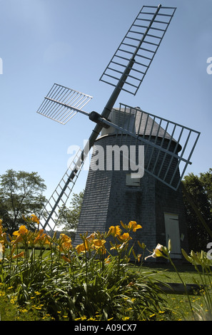 An old windmill on Cape Cod. Stock Photo