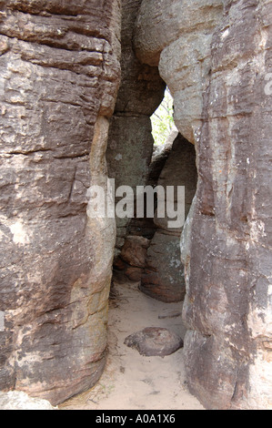 Huge natural stone formations at the Lost City, 9km off the Kakadu Highway, Kakadu National Park, Northern Territory, Australia Stock Photo