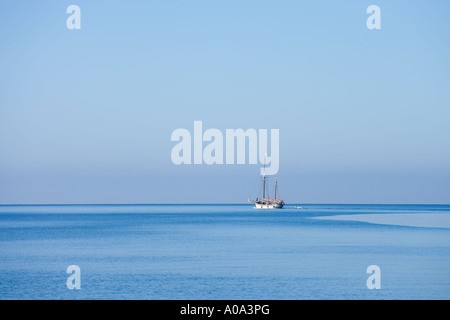 Yacht on the open sea, Alghero, Sardinia, Italy Stock Photo