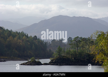 Glen Affric looking north autumn tints looking west near Inverness Scottish Highlands Stock Photo