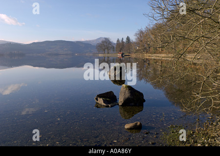 Looking west over Loch Ard to Ben Lomond near Aberfoyle Loch Lomond and Trossachs National Park  Central Region Stock Photo