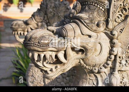 Dragon Statue At Temple, Bali Stock Photo