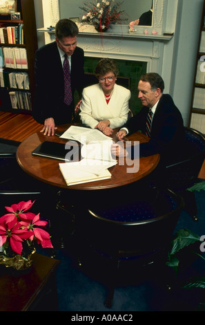 Two men and a woman in conference in Washington DC Stock Photo
