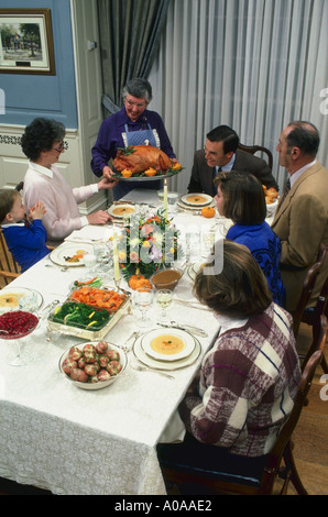 Family Thanksgiving dinner in Maryland Also have the same situation with Christmas decoration See JHP1003 Stock Photo