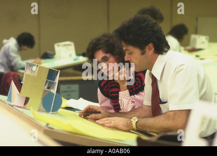 Students in drafting class at Anne Arundel Community College Maryland Stock Photo