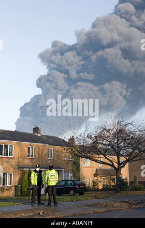 Smoke Ploom from Buncefield Oil Depot Fire Hemel Hempstead Hertfordshire Stock Photo