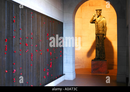 Poppies line the war roll of honor, Australian War Memorial, Canberra, Australia Stock Photo