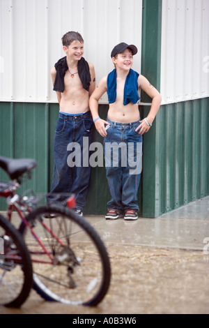 Teens hanging out Stock Photo