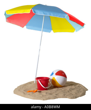 Beach Chair Umbrella Beachball Stock Photo