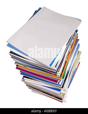 Books Books Reports elevated view Stock Photo