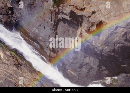 Rainbow at Jog falls a waterfall in Karnataka India Stock Photo