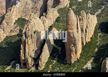 rock formation near Riglos, Pyrenaeen, Mallos de Riglos, Riglos Stock Photo
