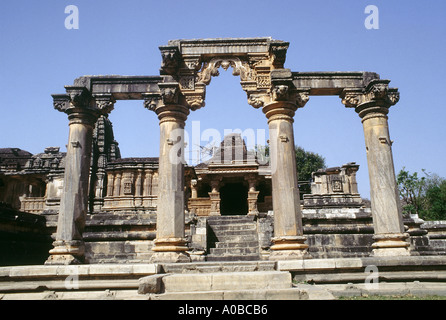 Remains of temples Door frame, Sasbahu Temple, also called the Sas-Bahu Mandir, Sas-Bahu Temples, Sahasrabahu Temple or Harisadanam temple Stock Photo