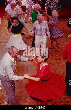 Retired couples square dance at Port St Lucie Florida Stock Photo