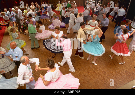 Retired couples square dance at Port St Lucie Florida CF48799 Stock Photo