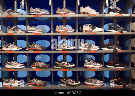 Rows of Nike trainers in Niketown London England UK Stock Photo - Alamy