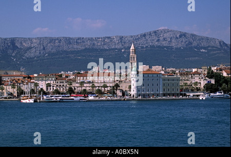 The town of Split on Croatia's Dalmatian Coast, showing part of Diocletian's Palace Stock Photo
