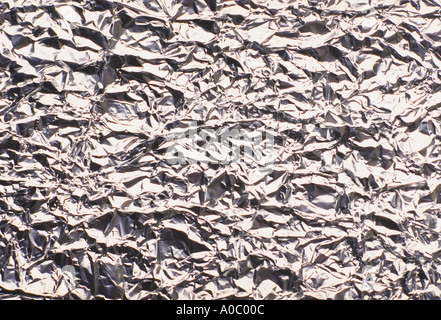 Wrinkled aluminum foil Stock Photo