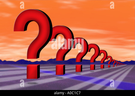 Question marks in row Stock Photo