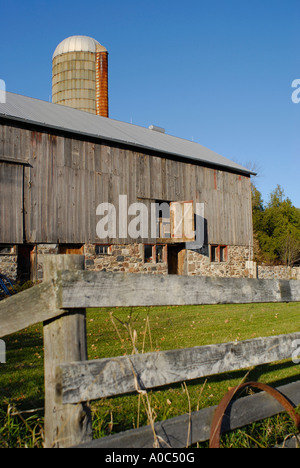 Stock image of an old weathered wooden barn in southern Ontario Canada Stock Photo