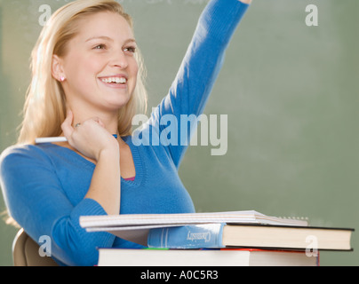 College woman in class Stock Photo