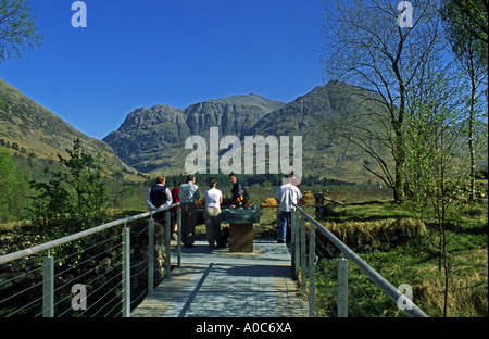 Viewing platform at National Trust for Scotland visitor centre in Glen Coe Scotland Stock Photo